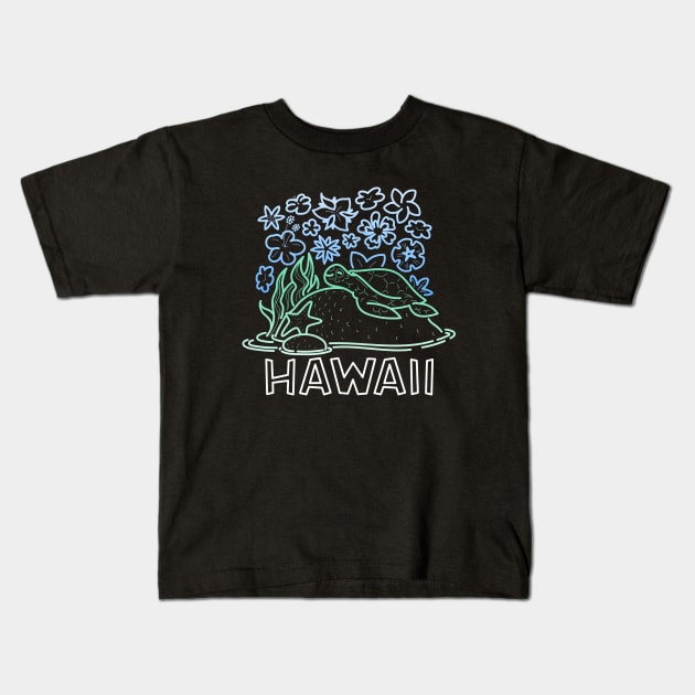 Hawaiian Vacation - Turtle Kids T-Shirt by JPenfieldDesigns